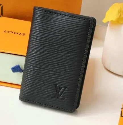 Louis Vuitton 1:1 Mirror Replica Epi Monogram Eclipse Pocket Organizer Black 11CM/4.3IN Louis Vuitton Replica Wallets