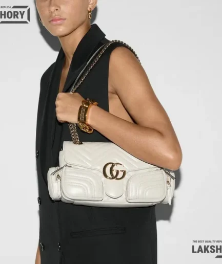 Gucci 1:1 Mirror Replica GG Marmont Multi-pocket Shoulder Bag 25.5CM/10IN Gucci Replica Marmont Bags