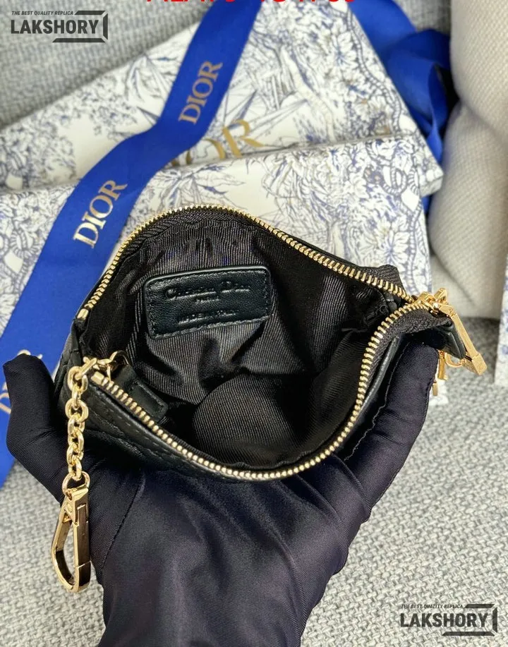 Dior 1:1 Mirror Replica Lambskin Cannage Lady Dior Zipped Key Case 7.6CM/3IN Christian Dior Replica Wallets Dior 1:1 Mirror Replica Lambskin Cannage Lady Dior Zipped Key Case 7.6CM/3IN Christian Dior Replica Wallets