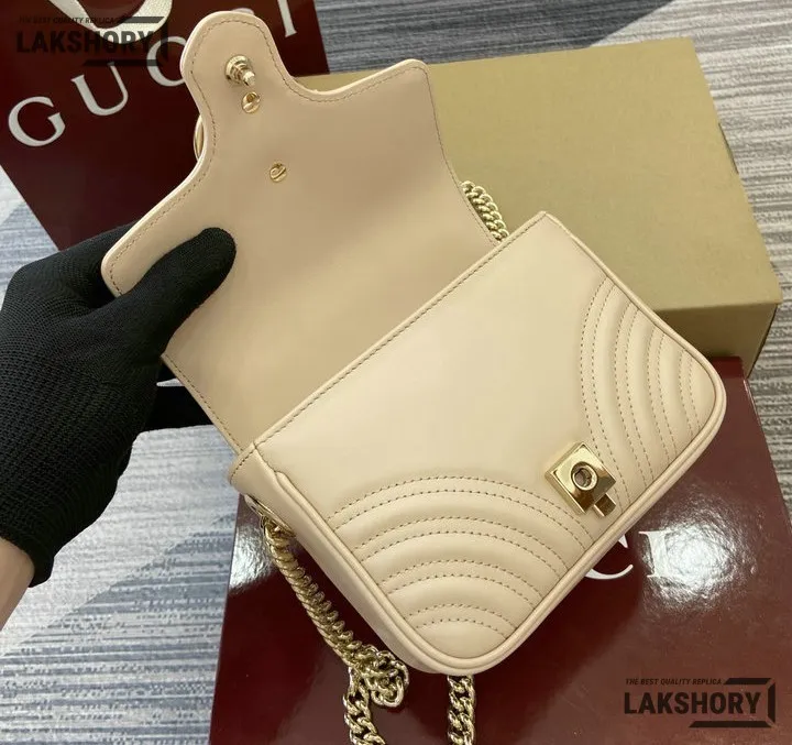 Gucci 1:1 Mirror Replica GG Marmont White Mini Top Handle 17CM/6.7IN Gucci Replica Marmont Bags Gucci 1:1 Mirror Replica GG Marmont White Mini Top Handle 17CM/6.7IN Gucci Replica Marmont Bags