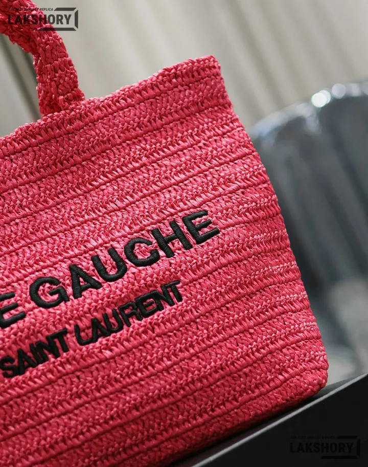 YSL 1:1 Mirror Replica Raffia Embroidered Rive Gauche Tote Bag 38CM/15IN Replica Tote Bags YSL 1:1 Mirror Replica Raffia Embroidered Rive Gauche Tote Bag 38CM/15IN Replica Tote Bags