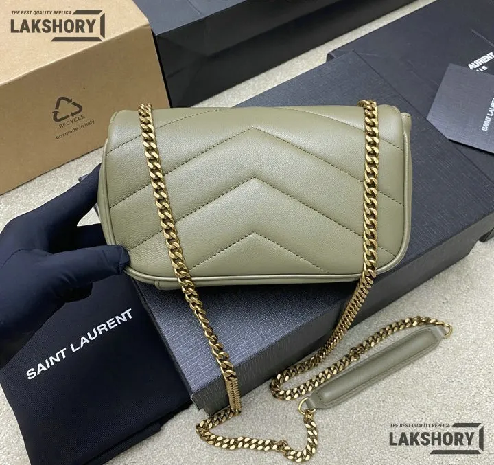 YSL 1:1 Mirror Replica Loulou Matelassé Shoulder Bag Light Sage Replica Crossbody Bags YSL 1:1 Mirror Replica Loulou Matelassé Shoulder Bag Light Sage Replica Crossbody Bags