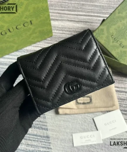 Gucci 1:1 Mirror Replica GG Marmont Leather Small Wallet 11CM/4.3IN Gucci Replica Wallets