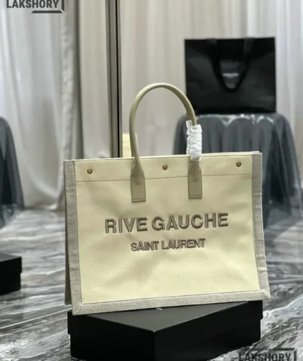 YSL 1:1 Mirror Replica Rive Gauche Tote Bag Large Neutrals 48CM/18.9IN Replica Tote Bags