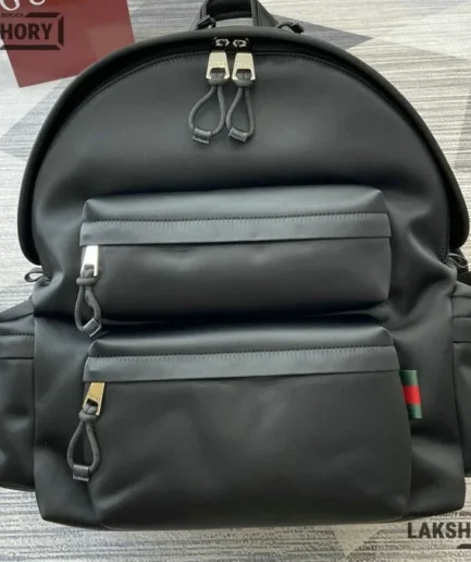 Gucci 1:1 Mirror Replica GG Canvas Large Backpack Black 48CM/18.9IN Gucci Replica Backpacks