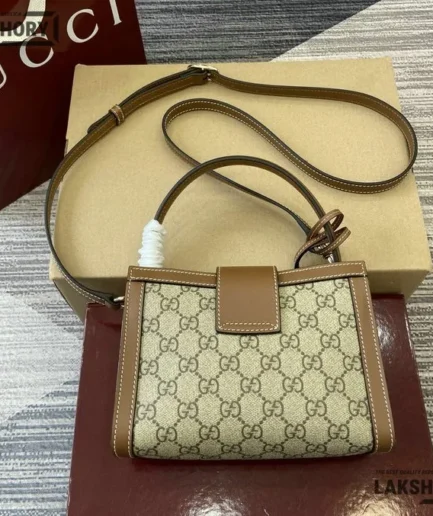 Gucci 1:1 Mirror Replica Padlock Small Top Handle Beige Brown 20CM/7.9IN Gucci Replica Padlock Bags