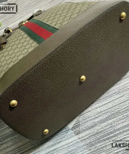 Gucci 1:1 Mirror Replica GG Supreme Savoy Ophidia Web Bowling Bag 43.5CM/17.1IN Gucci Replica Backpacks