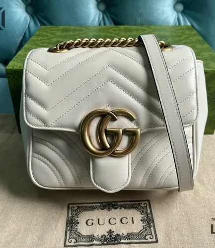 Gucci 1:1 Mirror Replica GG Marmont Mini Strap Top Handle Bag 18CM/7.1IN Gucci Replica Marmont Bags