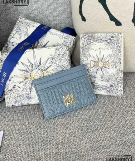 Dior 1:1 Mirror Replica Leather Miss Dior Dahlia Card Holder 7.5CM/3IN Christian Dior Replica Wallets