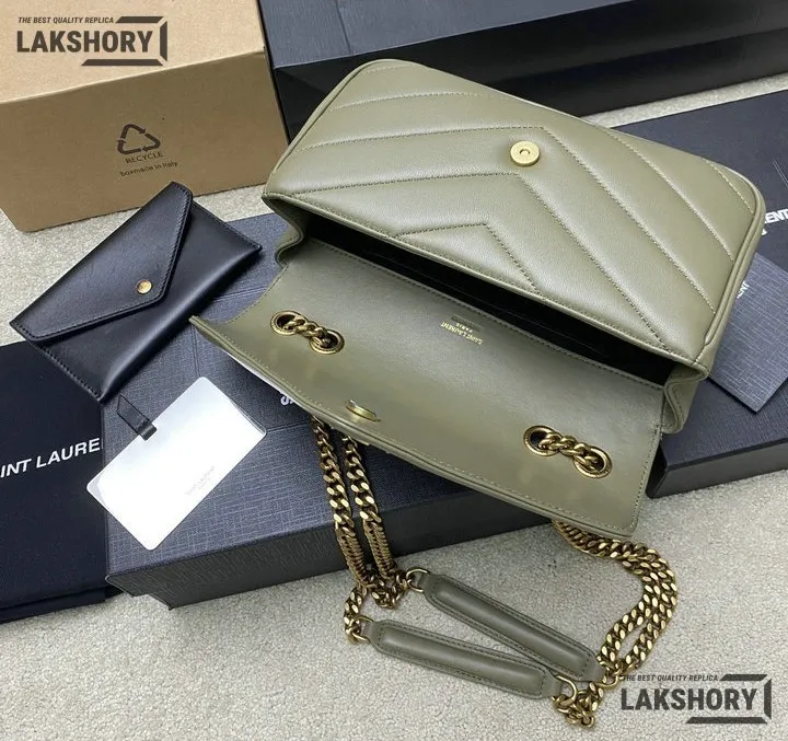 YSL 1:1 Mirror Replica Loulou Matelassé Shoulder Bag Light Sage Replica Crossbody Bags YSL 1:1 Mirror Replica Loulou Matelassé Shoulder Bag Light Sage Replica Crossbody Bags