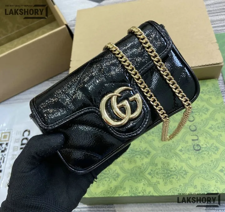 Gucci 1:1 Mirror Replica Lambskin Matelasse Super Mini GG Marmont 16.5CM/6.5IN Gucci Replica Marmont Bags Gucci 1:1 Mirror Replica Lambskin Matelasse Super Mini GG Marmont 16.5CM/6.5IN Gucci Replica Marmont Bags