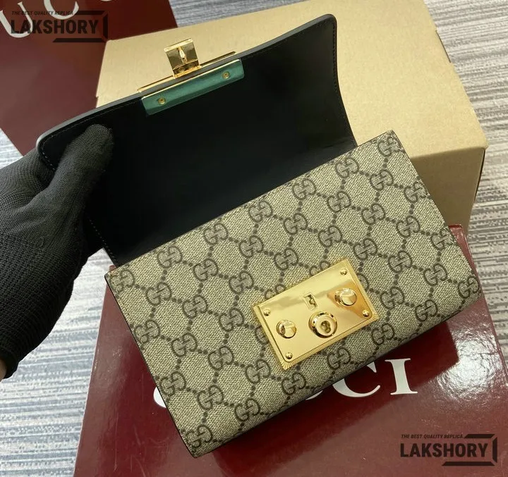 Gucci 1:1 Mirror Replica Small Padlock Shoulder Bag GG Supreme 20CM/7.9IN Gucci Replica Padlock Bags Gucci 1:1 Mirror Replica Small Padlock Shoulder Bag GG Supreme 20CM/7.9IN Gucci Replica Padlock Bags