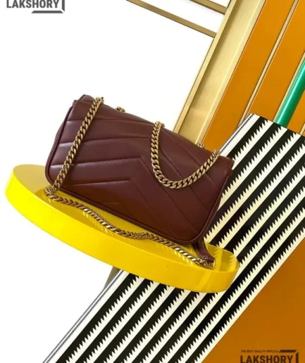 Ysl 1:1 Mirror Replica Loulou Envelope Chain Strap Shoulder Bag Replica Crossbody Bags