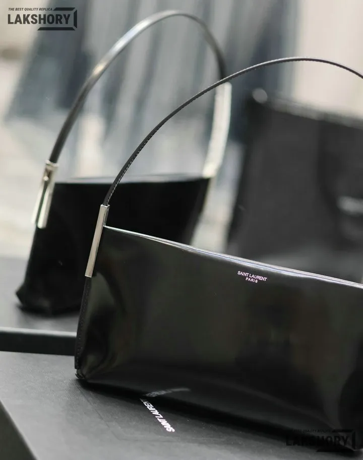 YSL 1:1 Mirror Replica Brushed Small Suzanne Rigid Bag Black 28CM/11IN Replica Hobo Bags YSL 1:1 Mirror Replica Brushed Small Suzanne Rigid Bag Black 28CM/11IN Replica Hobo Bags