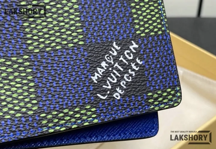 Louis Vuitton 1:1 Mirror Replica Multiple Wallet Damier Heritage Blue Green 19.5CM/7.7IN Louis Vuitton Replica Wallets Louis Vuitton 1:1 Mirror Replica Multiple Wallet Damier Heritage Blue Green 19.5CM/7.7IN Louis Vuitton Replica Wallets