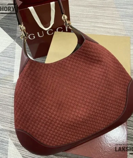 Gucci 1:1 Mirror Replica GG Suede B Large Shoulder Bag 49CM/19.3IN Gucci Replica Jackie Bags