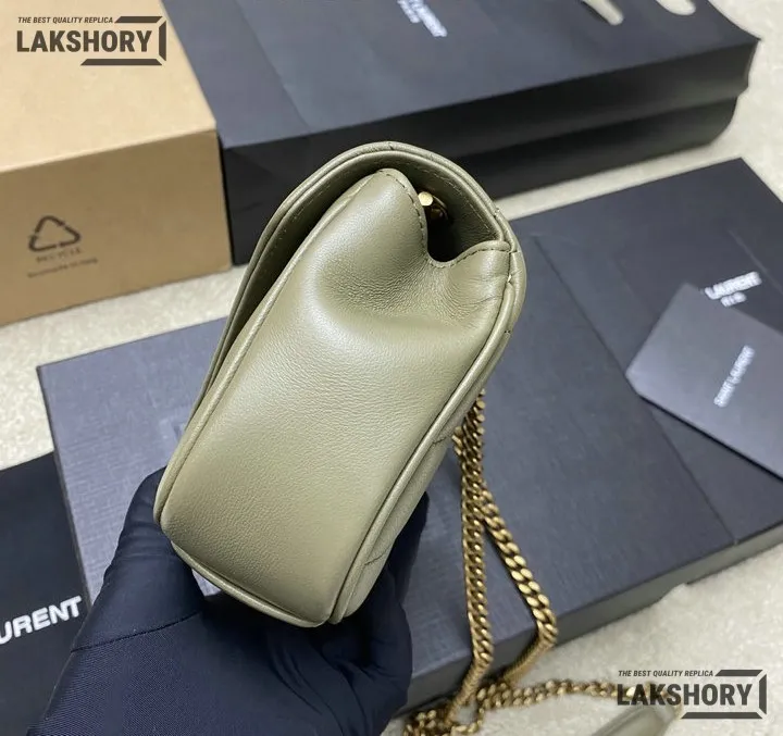 YSL 1:1 Mirror Replica Loulou Matelassé Shoulder Bag Light Sage Replica Crossbody Bags YSL 1:1 Mirror Replica Loulou Matelassé Shoulder Bag Light Sage Replica Crossbody Bags