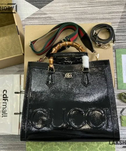 Gucci 1:1 Mirror Replica Medium Diana NM Logo Bamboo Bag 35CM/13.8IN Gucci Replica Bamboo Bags