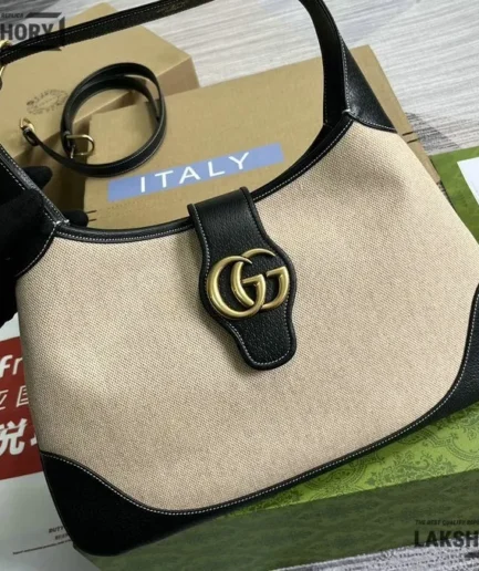 Gucci 1:1 Mirror Replica Aphrodite Medium Shoulder Bag Beige 39CM/15.4IN Gucci Replica Marmont Bags