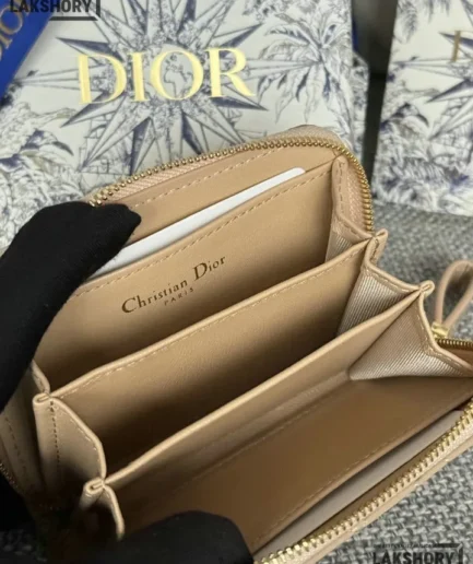 Dior 1:1 Mirror Replica Dior Microcannage Patent Leather Croisiere Wallet on Chain 11CM/4.3IN Christian Dior Replica Wallets