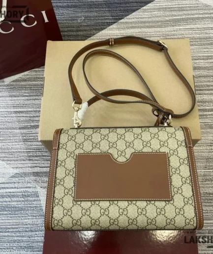 Gucci 1:1 Mirror Replica Padlock Medium Top Handle Bag Beige 26CM/10.2IN Gucci Replica Padlock Bags
