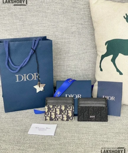 Dior 1:1 Mirror Replica Dior Oblique Jacquard (6 Slot) Card Holder Christian Dior Replica Wallets