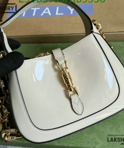 Gucci 1:1 Mirror Replica Jackie 1961 Mini Chain Hobo Patent 19CM/7.5IN Gucci Replica Jackie Bags