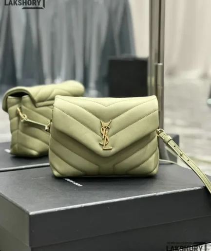 YSL 1:1 Mirror Replica Matelasse Toy Loulou Bag Light Sage 20CM/7.9IN Replica Crossbody Bags