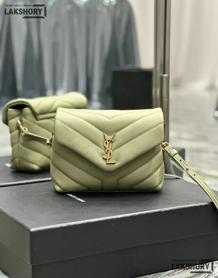 YSL 1:1 Mirror Replica Matelasse Toy Loulou Bag Light Sage 20CM/7.9IN Replica Crossbody Bags YSL 1:1 Mirror Replica Matelasse Toy Loulou Bag Light Sage 20CM/7.9IN Replica Crossbody Bags