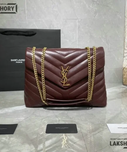 YSL 1:1 Mirror Replica Medium Quilted Leather LouLou Bag 32CM/12.6IN Replica Crossbody Bags