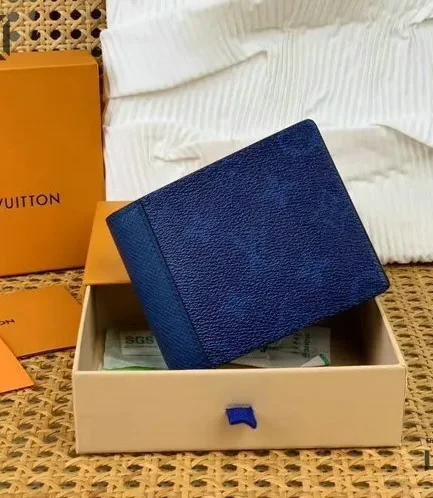 Louis Vuitton 1:1 Mirror Replica Taigarama Multiple Wallet Cobalt 9CM/3.5IN Louis Vuitton Replica Wallets