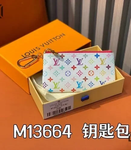 Louis Vuitton 1:1 Mirror Replica X Takashi Murakami Card Holder Multicolored 12CM/4.7IN Louis Vuitton Replica Wallets