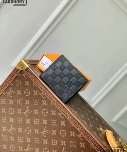 Louis Vuitton 1:1 Mirror Replica Marco Wallet Damier Graphite 9CM/3.5IN Louis Vuitton Replica Wallets