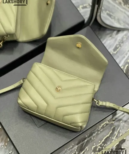 YSL 1:1 Mirror Replica Matelasse Toy Loulou Bag Light Sage 20CM/7.9IN Replica Crossbody Bags