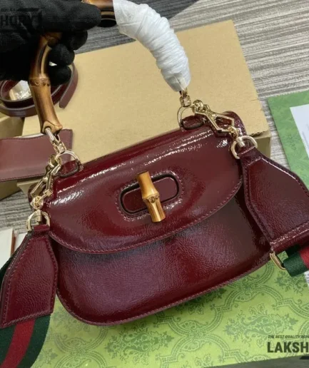 Gucci 1:1 Mirror Replica Bamboo 1947 Small Leather Bag 21CM/8.3IN Gucci Replica Bamboo Bags