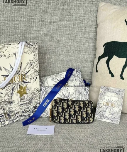 Dior 1:1 Mirror Replica DiorTravel Myrte Zipped Key Case 7.6CM/3IN Christian Dior Replica Wallets