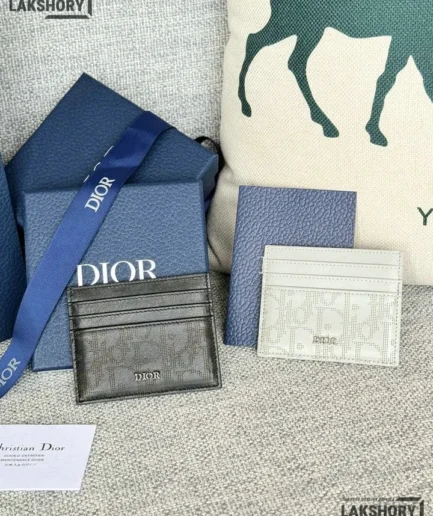 Dior 1:1 Mirror Replica Card Holder Dior Gravity Leather 8CM/3.1IN Christian Dior Replica Wallets