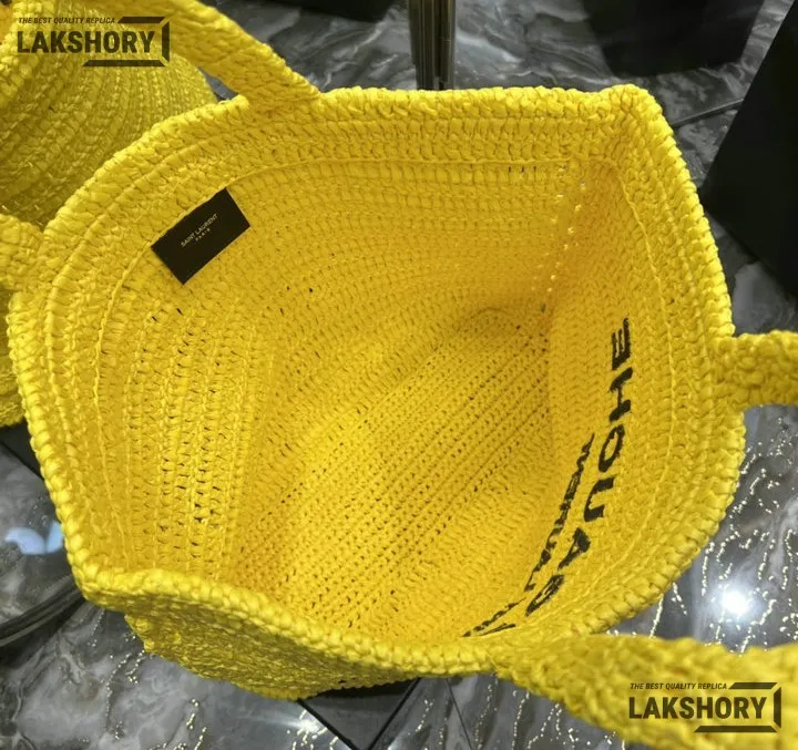 YSL 1:1 Mirror Replica Raffia Embroidered Rive Gauche Tote Bag 38CM/15IN Replica Tote Bags YSL 1:1 Mirror Replica Raffia Embroidered Rive Gauche Tote Bag 38CM/15IN Replica Tote Bags