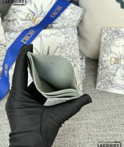 Dior 1:1 Mirror Replica 30 Montaigne Freesia Card Holder 7.5CM/3IN Christian Dior Replica Wallets