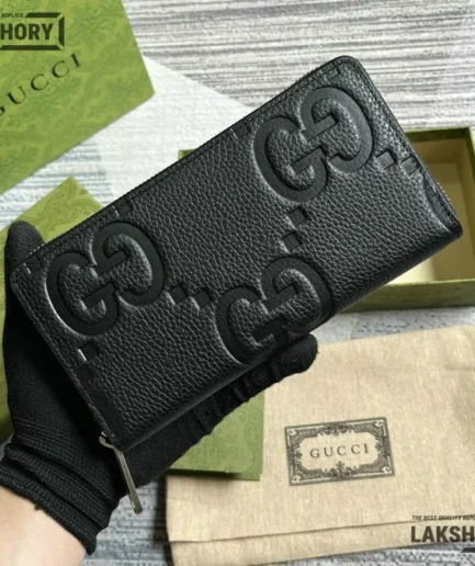 Gucci 1:1 Mirror Replica GG Jumbo Zip Around Wallet 19CM/7.5IN Gucci Replica Wallets