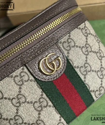 Gucci 1:1 Mirror Replica GG Monogram Ophidia Belt Bag Beige 18CM/7.1IN Gucci Replica Ophidia Bags