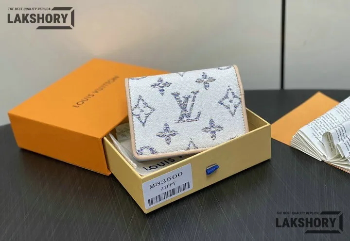 Louis Vuitton 1:1 Mirror Replica Monogram Jacquard Lou Wallet White 11.5CM/4.5IN Louis Vuitton Replica Wallets Louis Vuitton 1:1 Mirror Replica Monogram Jacquard Lou Wallet White 11.5CM/4.5IN Louis Vuitton Replica Wallets