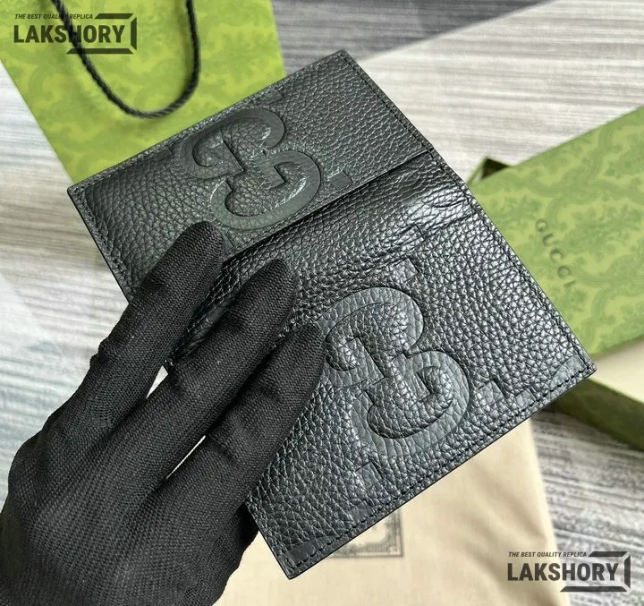 Gucci 1:1 Mirror Replica Leather Jumbo GG Card Case 7.5CM/3IN Gucci Replica Wallets Gucci 1:1 Mirror Replica Leather Jumbo GG Card Case 7.5CM/3IN Gucci Replica Wallets