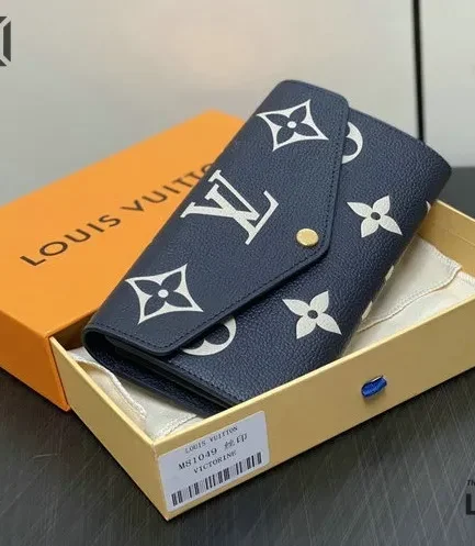 Louis Vuitton 1:1 Mirror Replica Sarah Wallet Bicolor Monogram Empreinte Leather 19CM/7.5IN Louis Vuitton Replica Wallets
