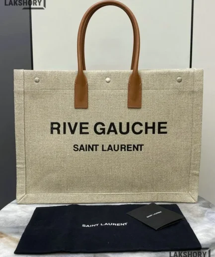 YSL 1:1 Mirror Replica Canvas Calfskin Rive Gauche Tote Bag 48CM/18.9IN Replica Tote Bags