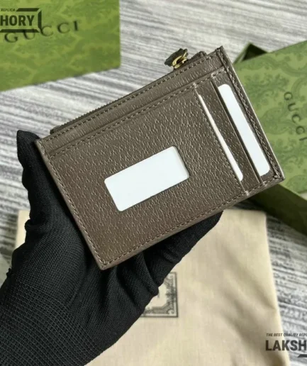 Gucci 1:1 Mirror Replica Leather Coin Card Wallet 8CM/3.1IN Gucci Replica Wallets