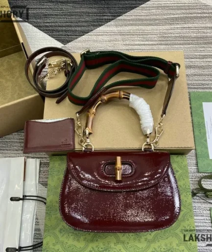 Gucci 1:1 Mirror Replica Bamboo 1947 Small Leather Bag 21CM/8.3IN Gucci Replica Bamboo Bags