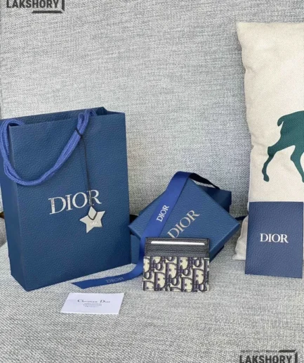 Dior 1:1 Mirror Replica Dior Oblique Jacquard (6 Slot) Card Holder Christian Dior Replica Wallets