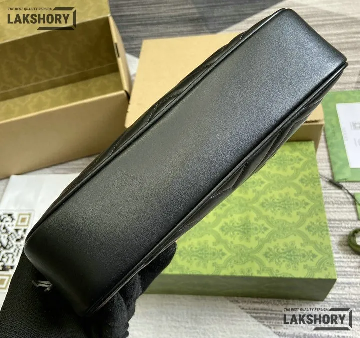 Gucci 1:1 Mirror Replica Medium GG Marmont Black White 25.5CM/10IN Gucci Replica Marmont Bags Gucci 1:1 Mirror Replica Medium GG Marmont Black White 25.5CM/10IN Gucci Replica Marmont Bags