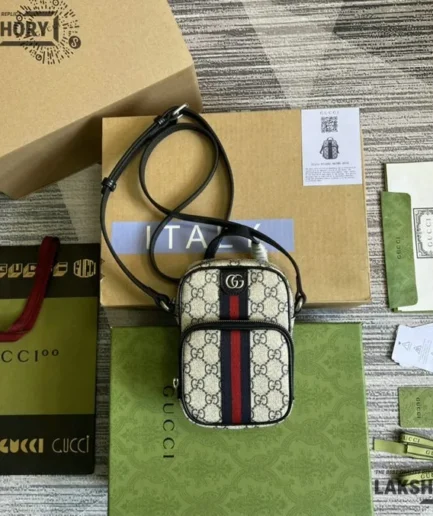 Gucci 1:1 Mirror Replica GG Mini Ophidia Zip Crossbody Bag 16CM/6.3IN Gucci Replica Ophidia Bags